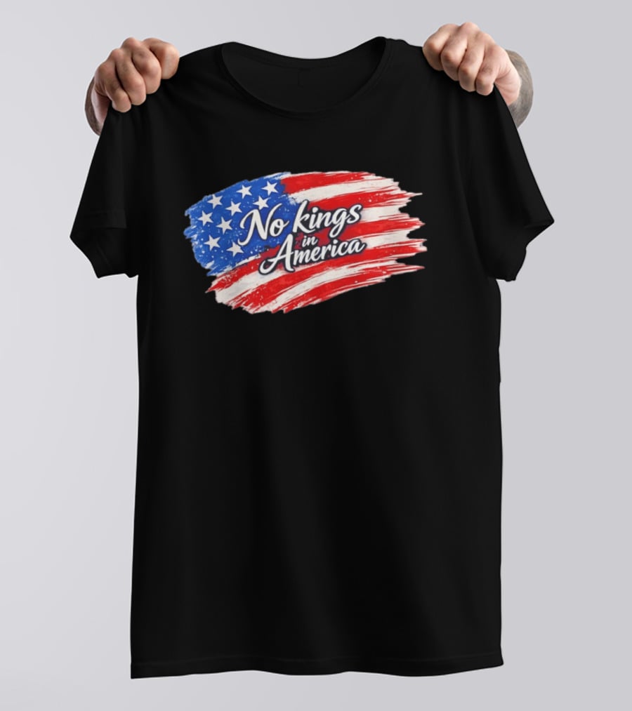 No Kings In America Patriotic Stars And Stripes T-Shirt