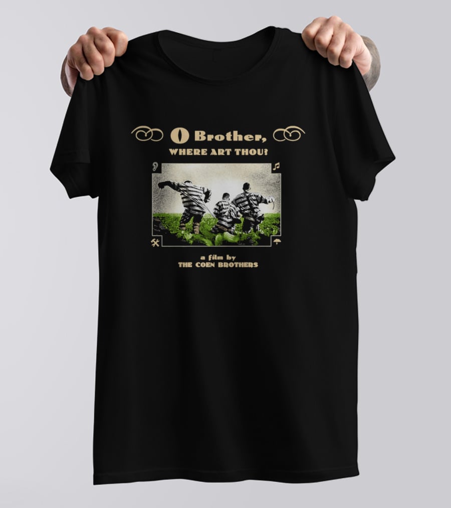 O Brother Where Art Thou A Film By The Coen Brothers With Iconic Striped Prisoners Scene T-Shirt