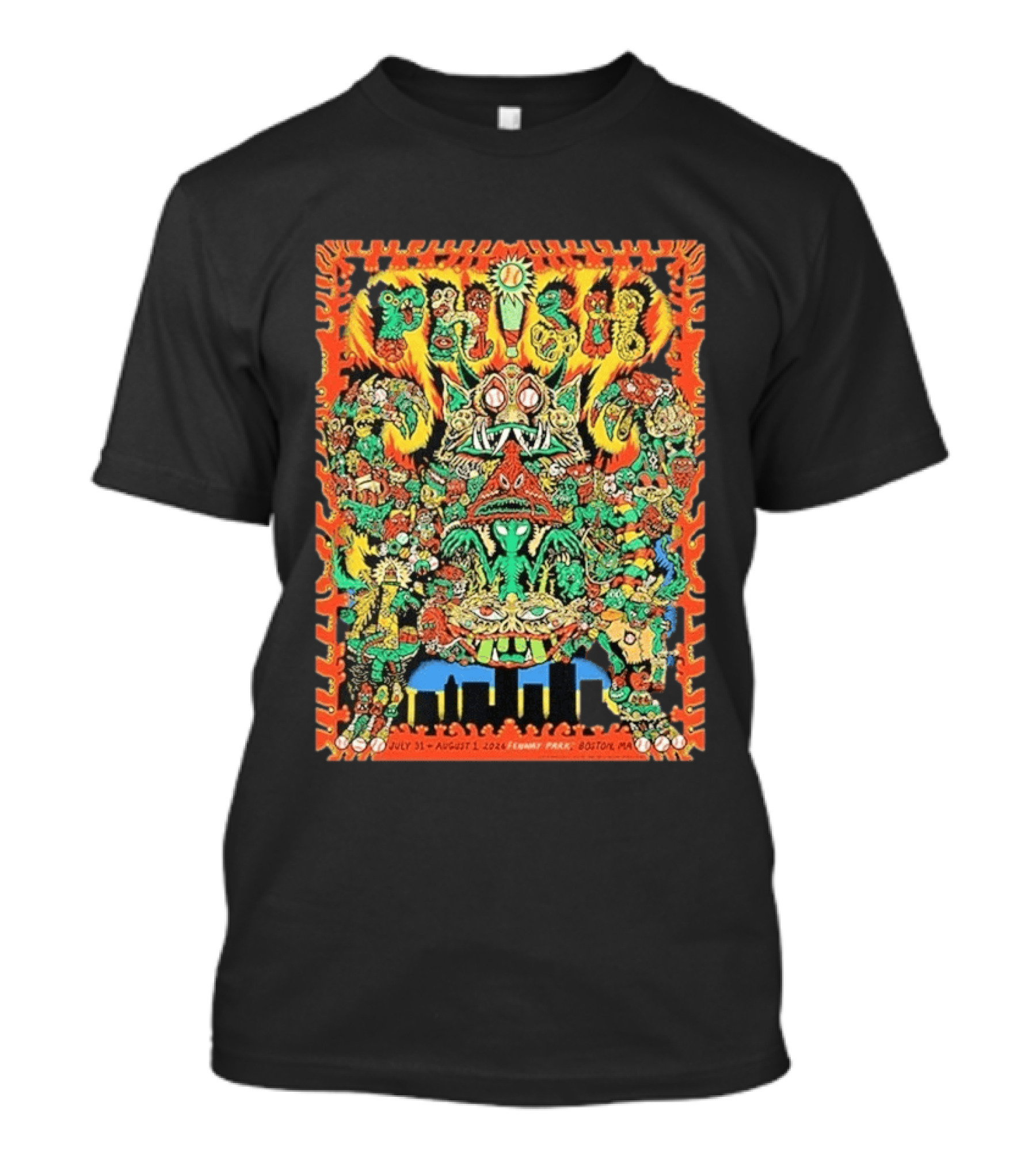 Phish Fenway Park Boston July 31 August 1 2026 Colorful Monster T-Shirt