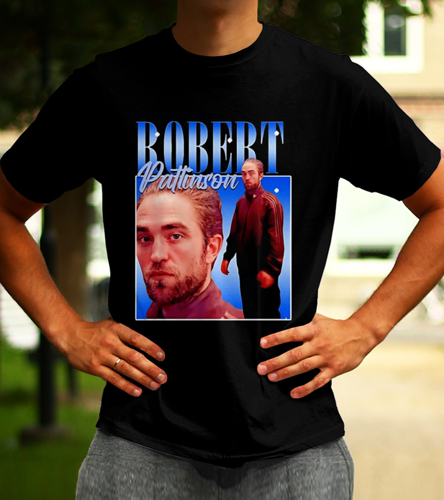 Robert Pattinson Standing Meme Blue Adidas Tracksuit T-Shirt