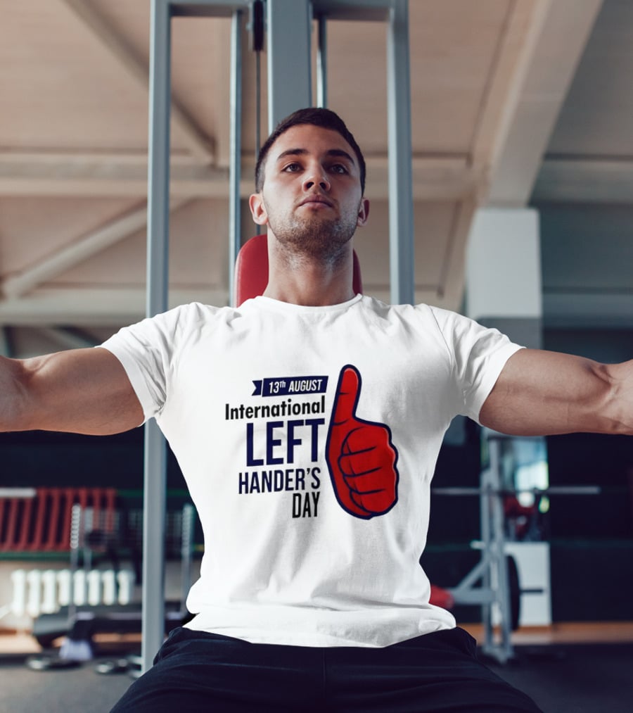 13th August International Left Hander's Day Red Thumbs Up T-Shirt