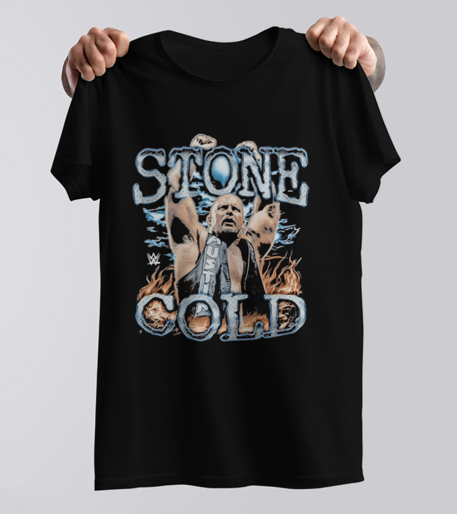 Stone Cold Steve Austin WWE Ice And Flames Iconic Wrestling T-Shirt