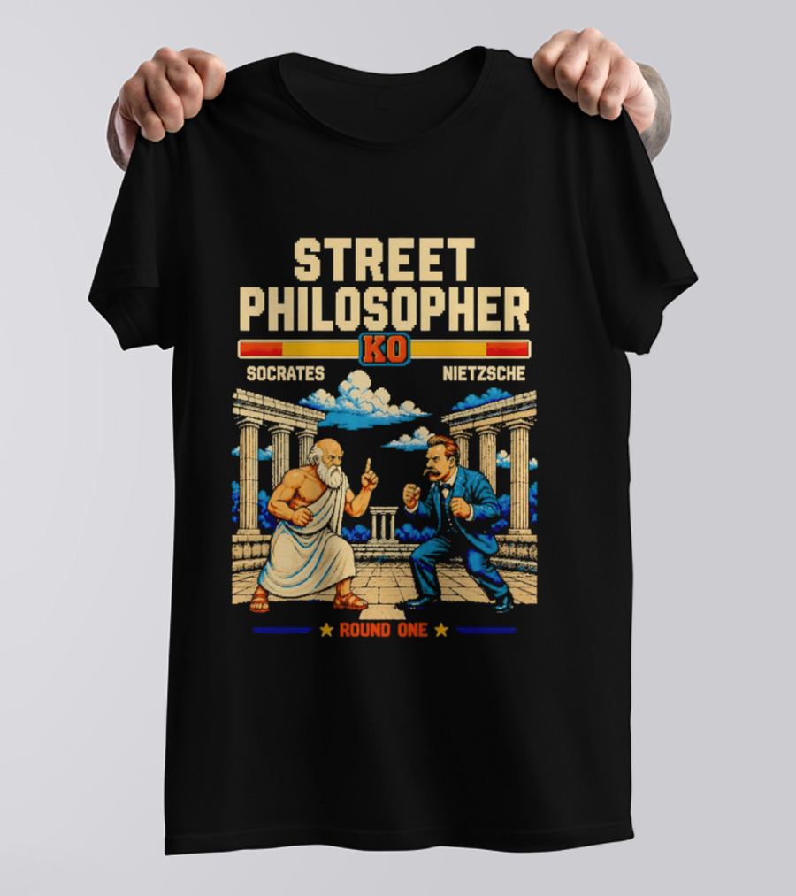 Street Philosopher KO Socrates Nietzsche Round One Colosseum Showdown T-Shirt