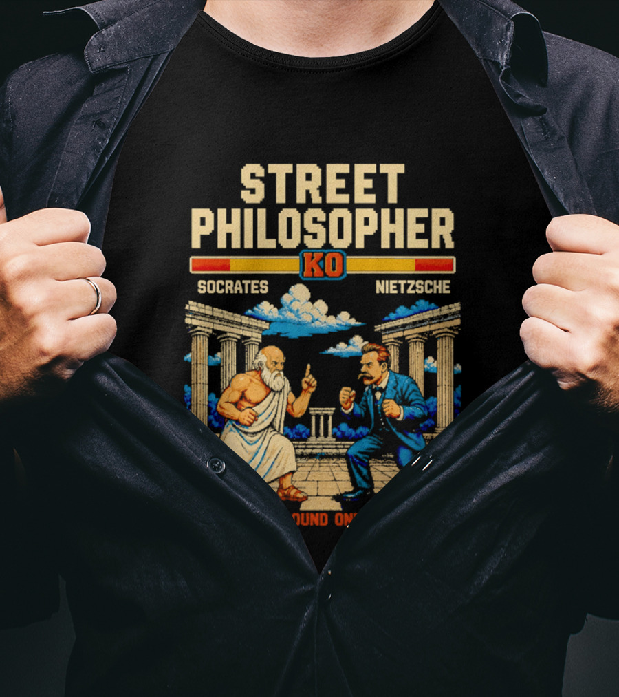 Street Philosopher KO Socrates Nietzsche Round One Colosseum Showdown T-Shirt