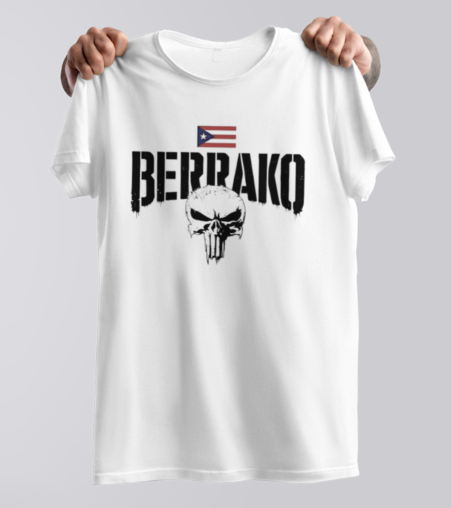 Berrako Skull Puerto Rican Flag T-Shirt
