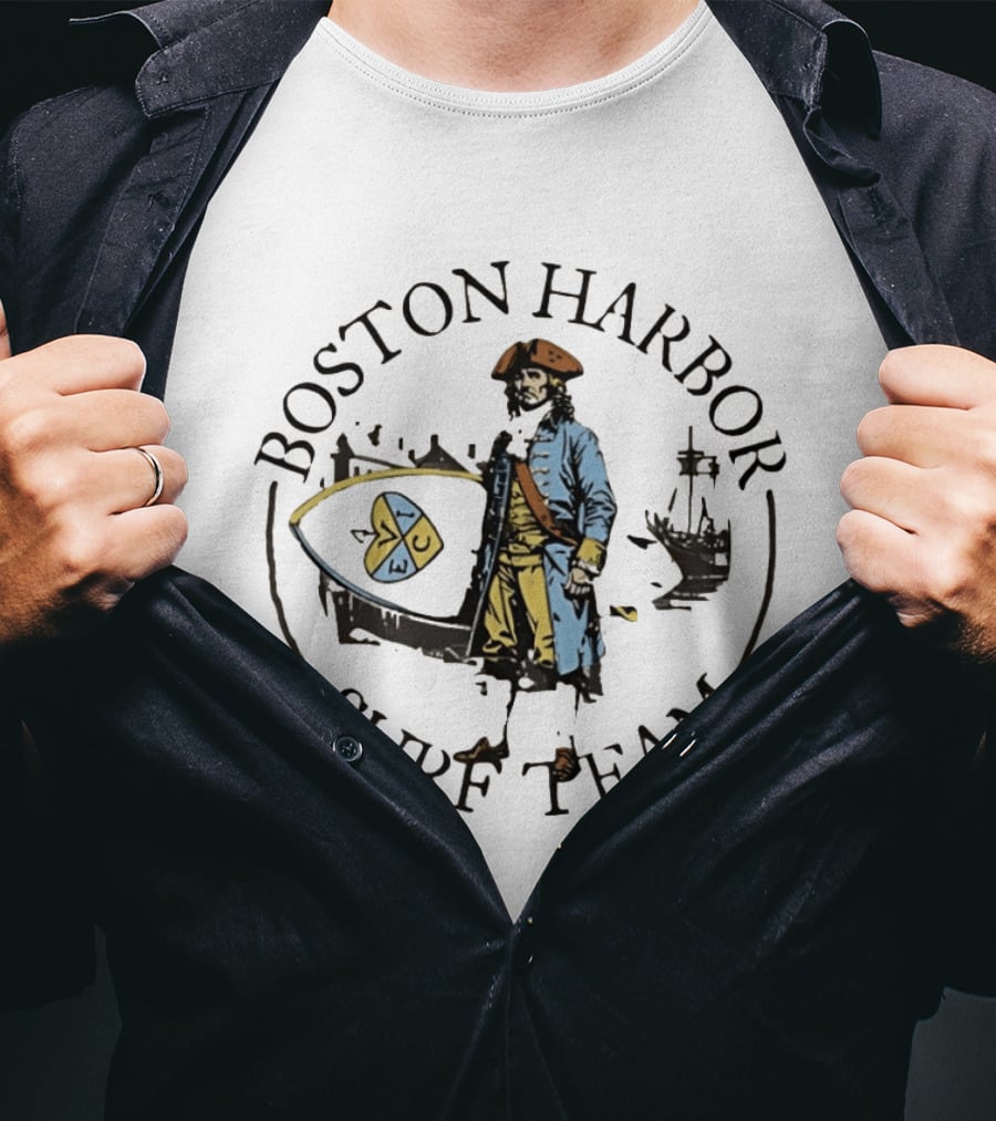 Boston Harbor Surf Team Vintage Sailor With Surfboard T-Shirt
