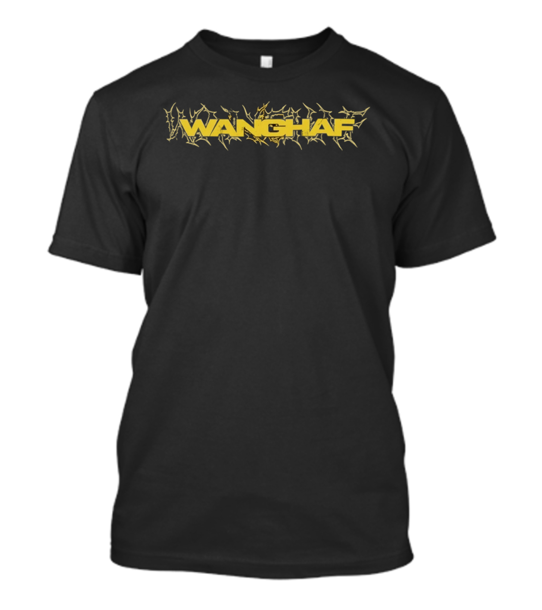 Wanghaf Bold Yellow Text With Tribal T-Shirt