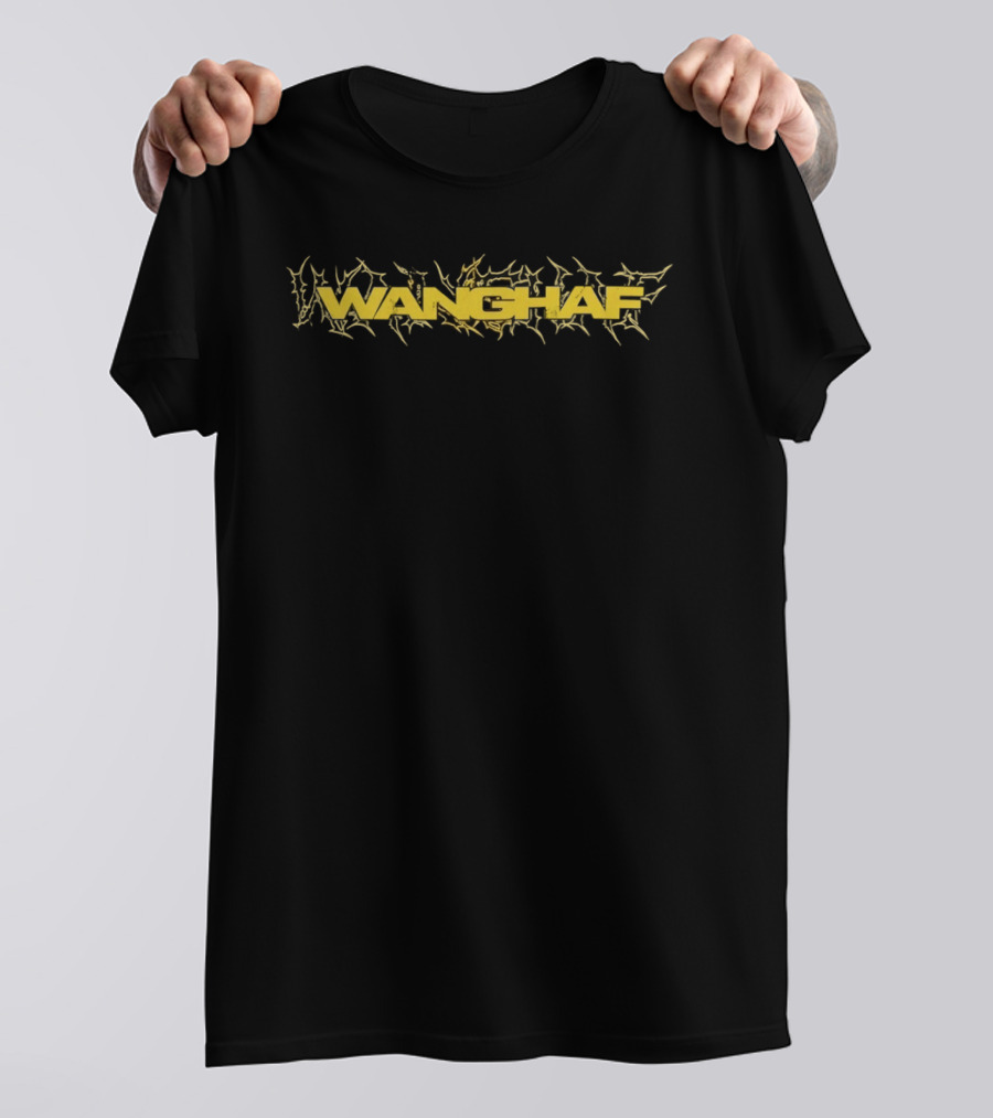 Wanghaf Bold Yellow Text With Tribal T-Shirt