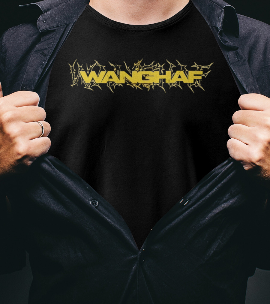 Wanghaf Bold Yellow Text With Tribal T-Shirt