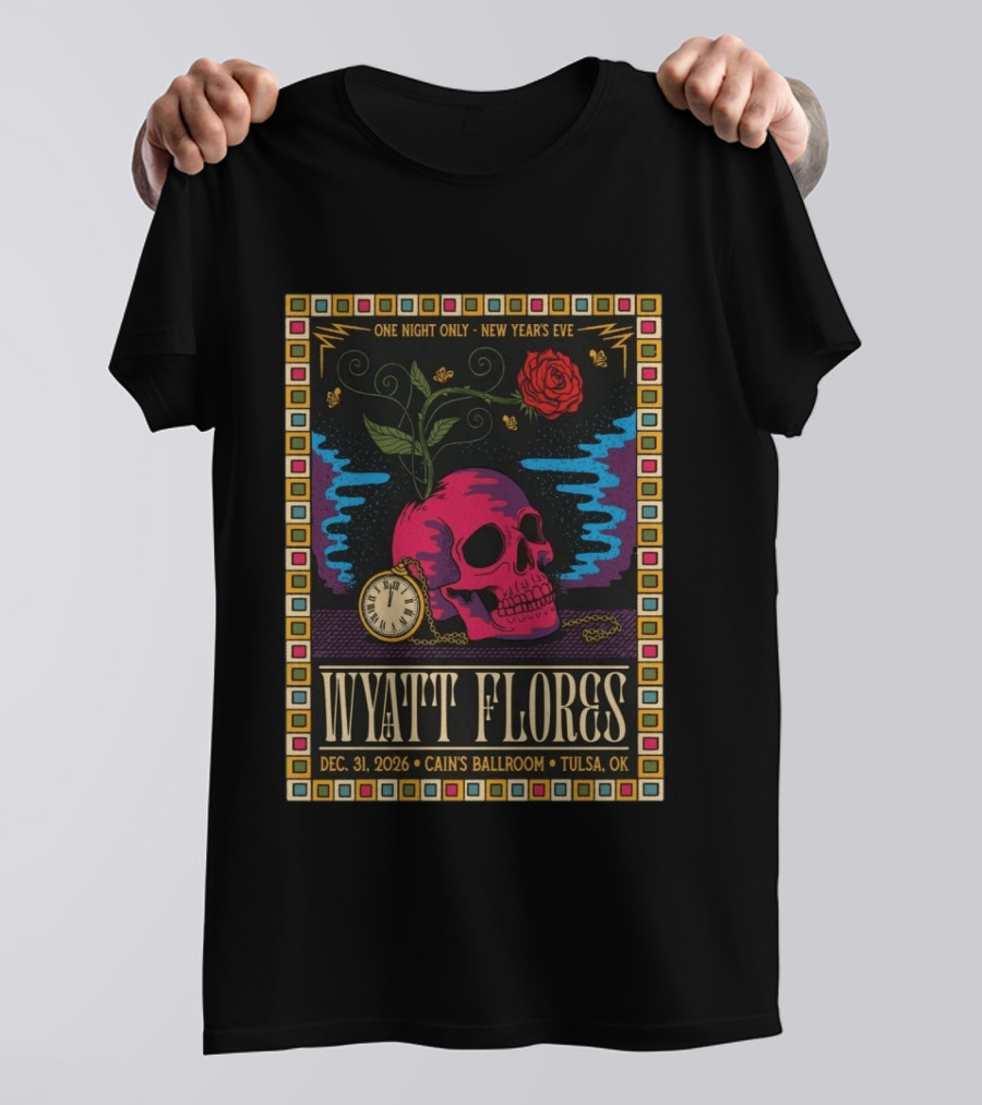 Wyatt Flores New Year's Eve Concert 2026 Cain's Ballroom Tulsa OK T-Shirt