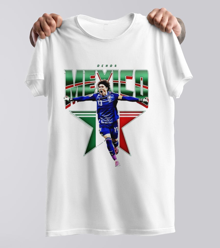 Ochoa Mexico 13 Goalkeeper Tri Color Starburst T-Shirt