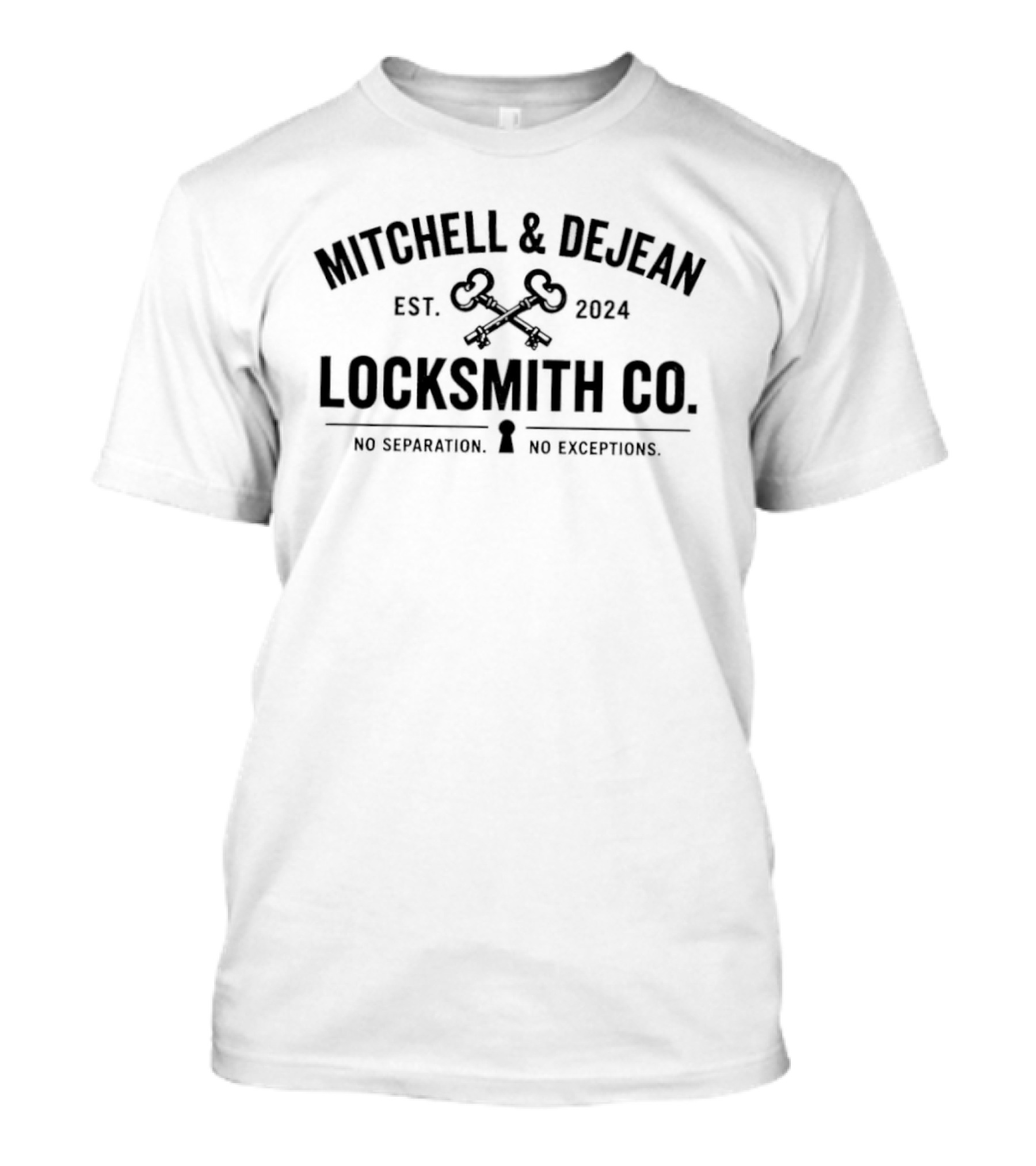 Mitchell & Dejean Locksmith Co. Est. 2024 No Separation No Deception Keys T-Shirt