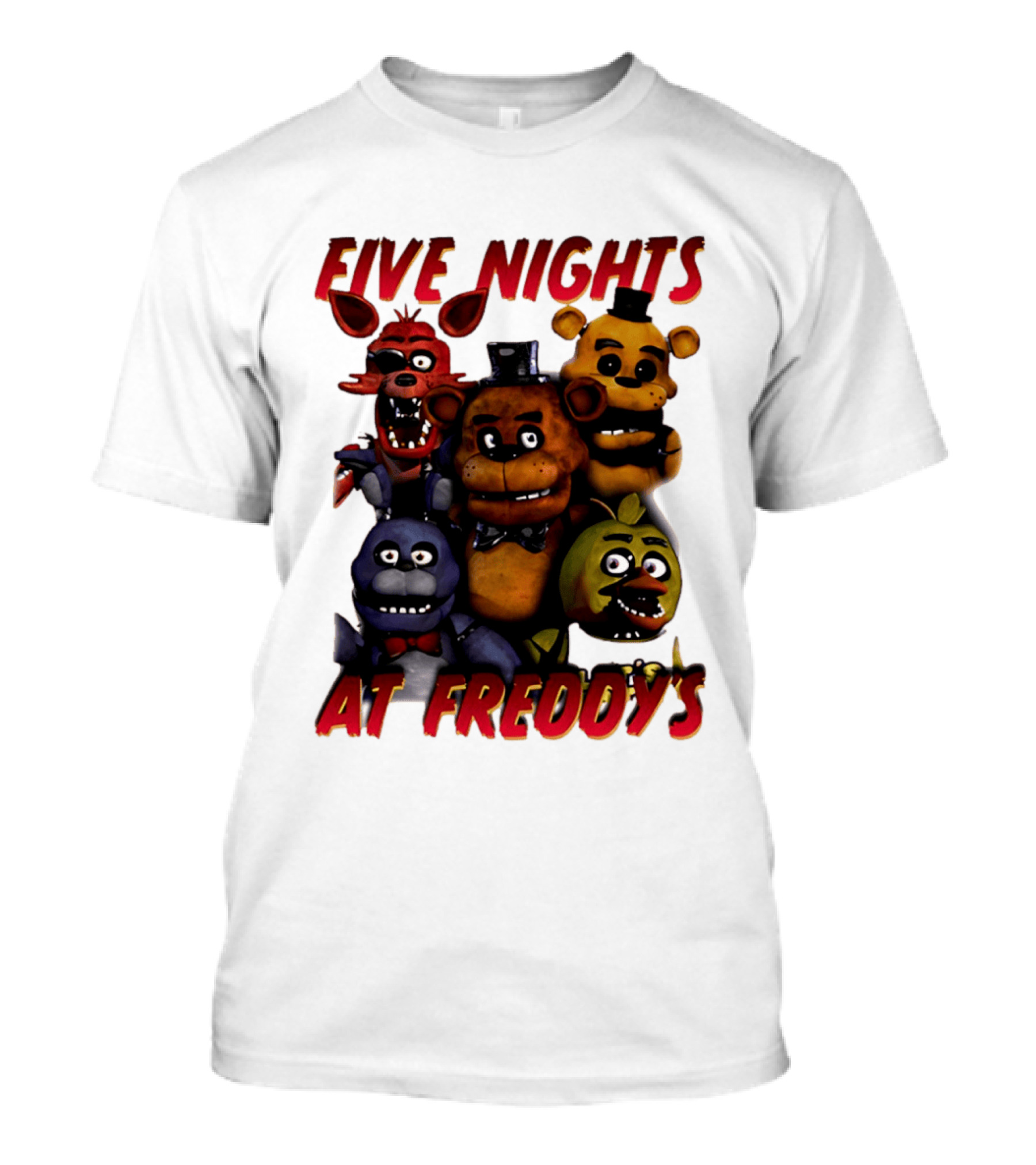 Five Nights At Freddy's Cartoon Characters Freddy Bonnie Chica Foxy T-Shirt