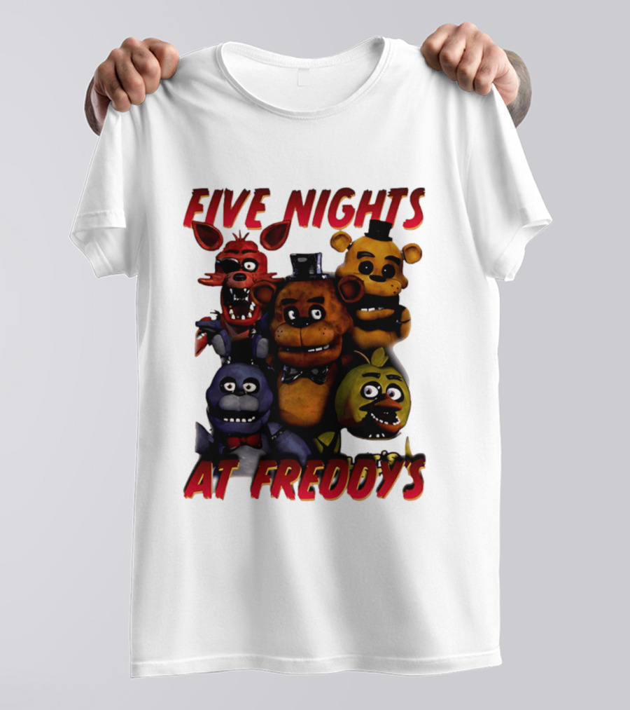 Five Nights At Freddy's Cartoon Characters Freddy Bonnie Chica Foxy T-Shirt