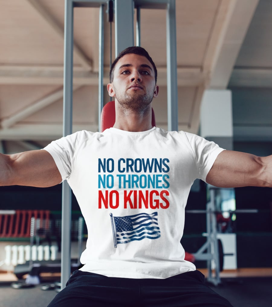 No Crowns No Thrones No Kings America Flag T-Shirt