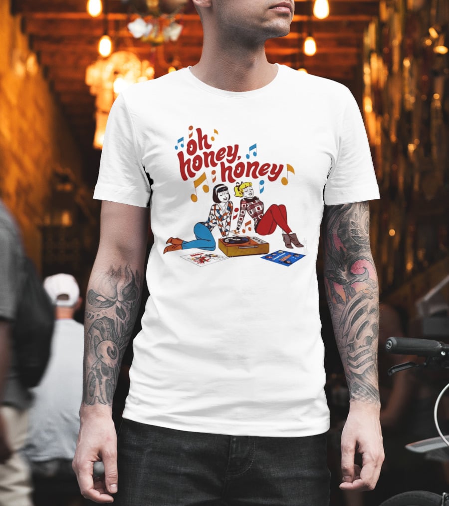 Oh Honey Honey Cartoon Style Retro Fashion Girl Music T-Shirt