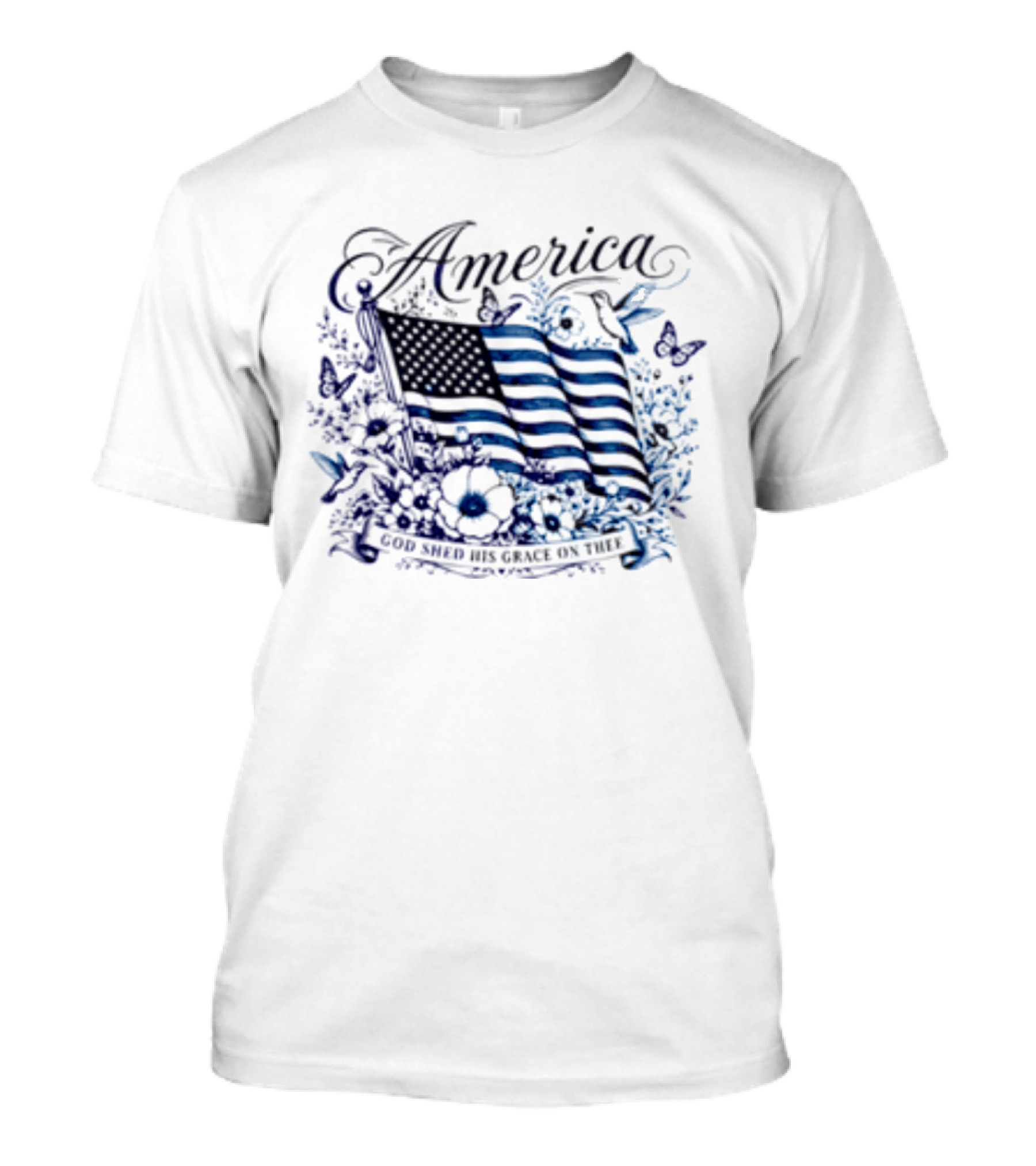 America God Shed His Grace On Thee Flag And Nature T-Shirt
