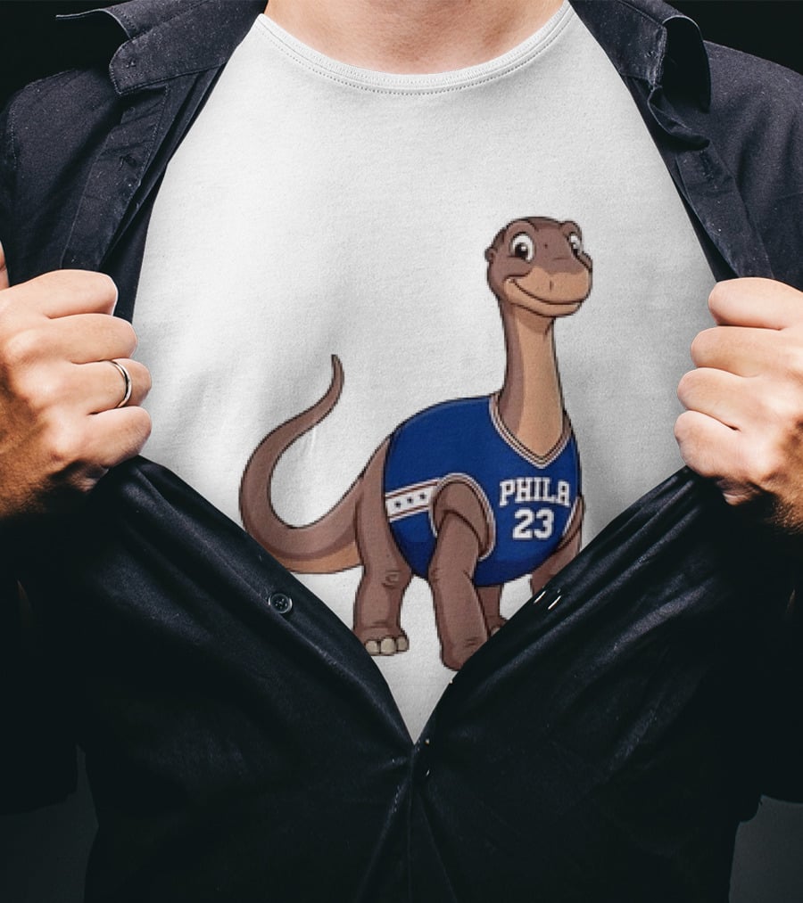 Phila 23 Dinosaur In Philadelphia 76ers Basketball Jersey T-Shirt