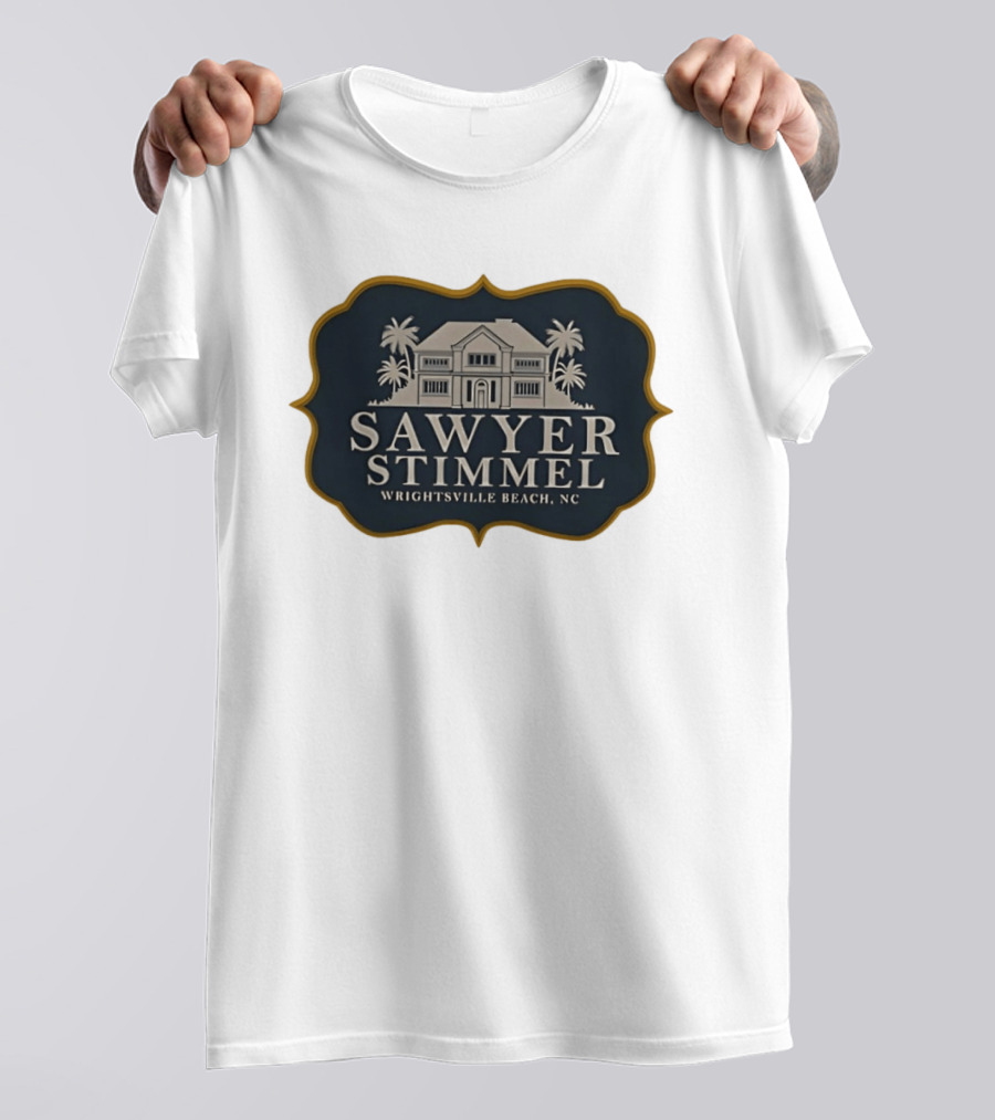 Sawyer Stimmel Wrightsville Beach NC House And Palm Trees T-Shirt