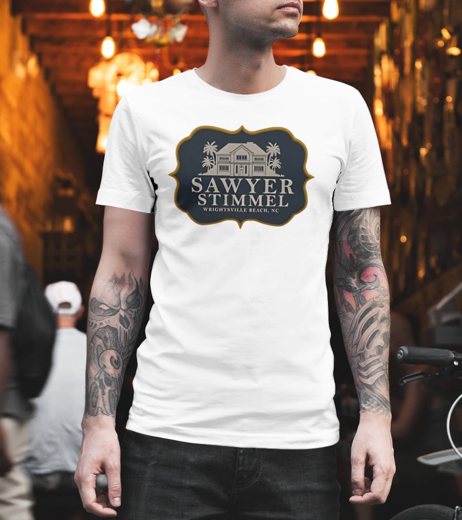 Sawyer Stimmel Wrightsville Beach NC House And Palm Trees T-Shirt
