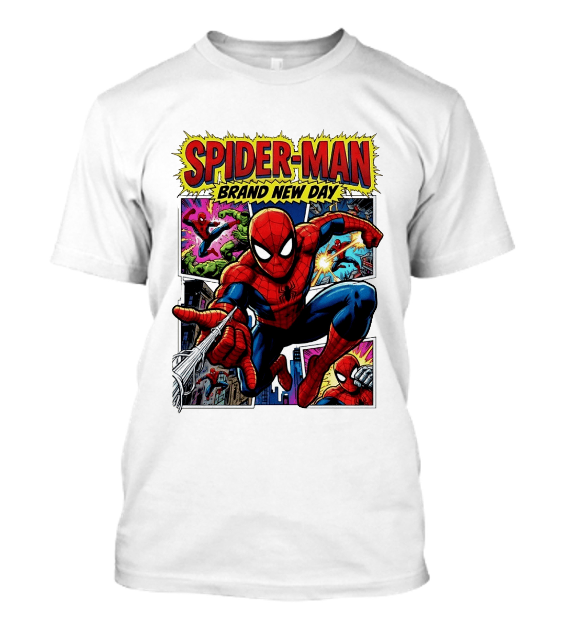 Spider Man Brand New Day Collage Marvel Comic Adventure T-Shirt