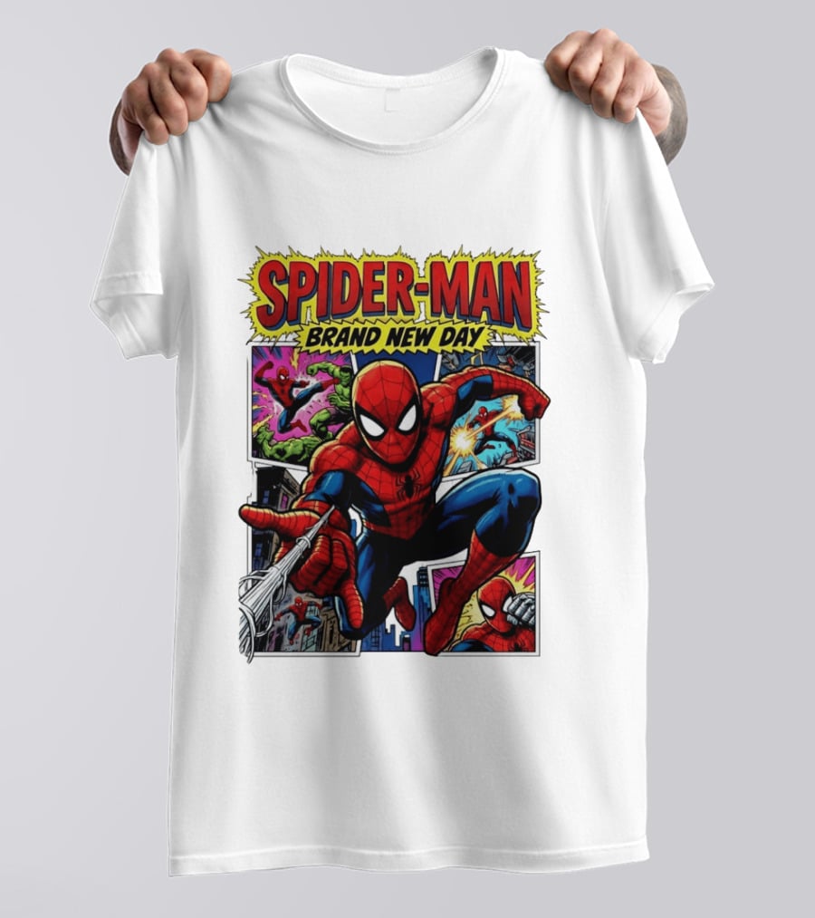Spider Man Brand New Day Collage Marvel Comic Adventure T-Shirt