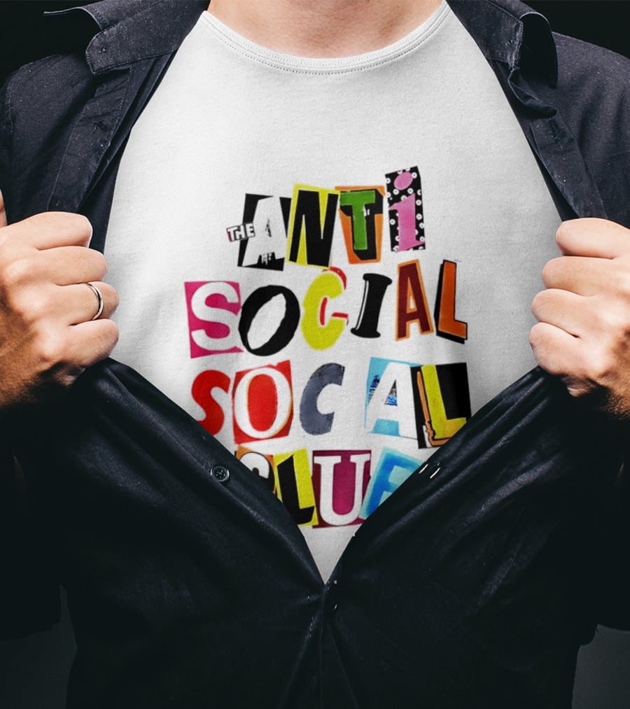 The Anti Social Social Club ASSC Collage Colorful T-Shirt