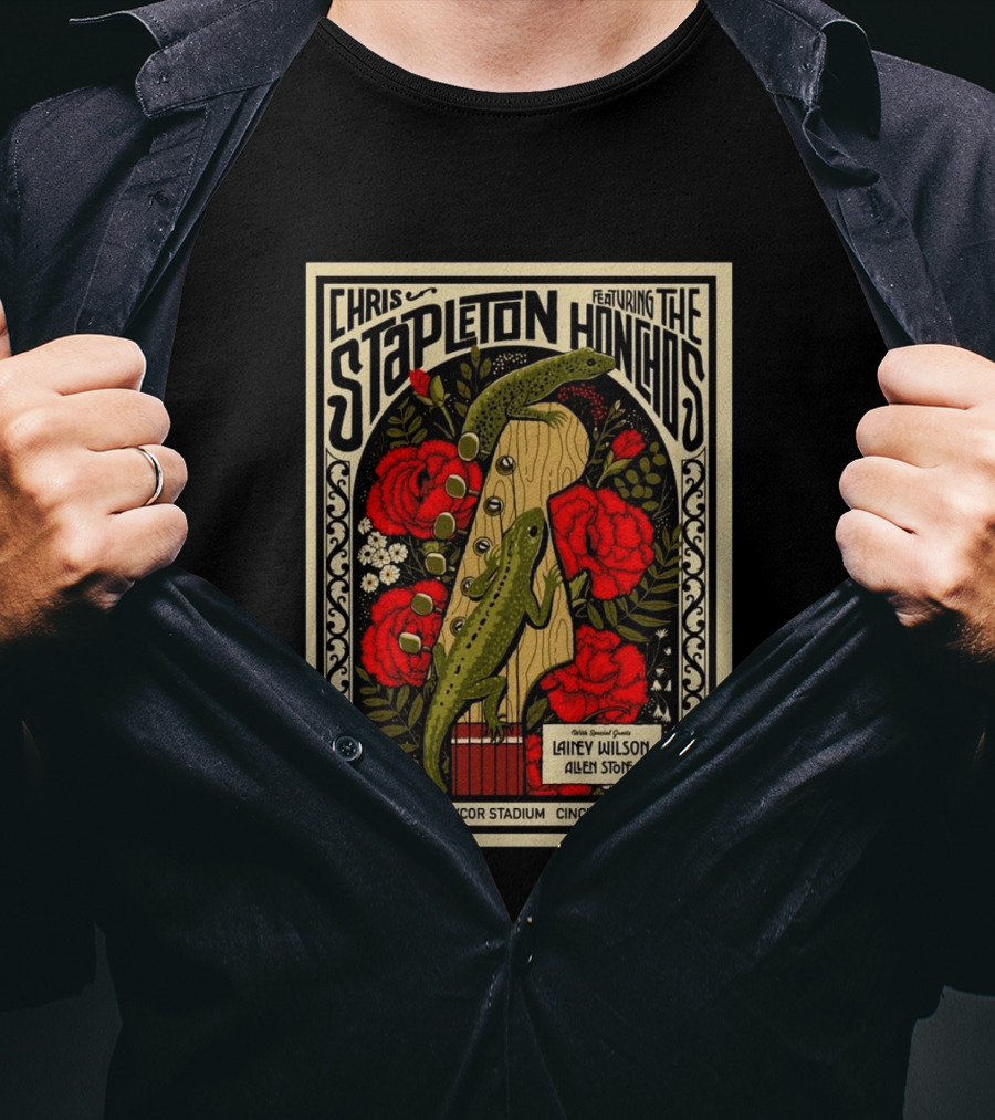 Chris Stapleton Featuring The Honchos Lainey Wilson Allen Stone Cincinnati 2026 Paycor Stadium August 1 T-Shirt