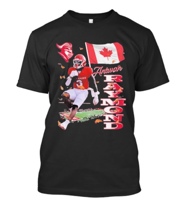 Antwan Raymond Rutgers Scarlet Knights Canadian Flag Football T-Shirt