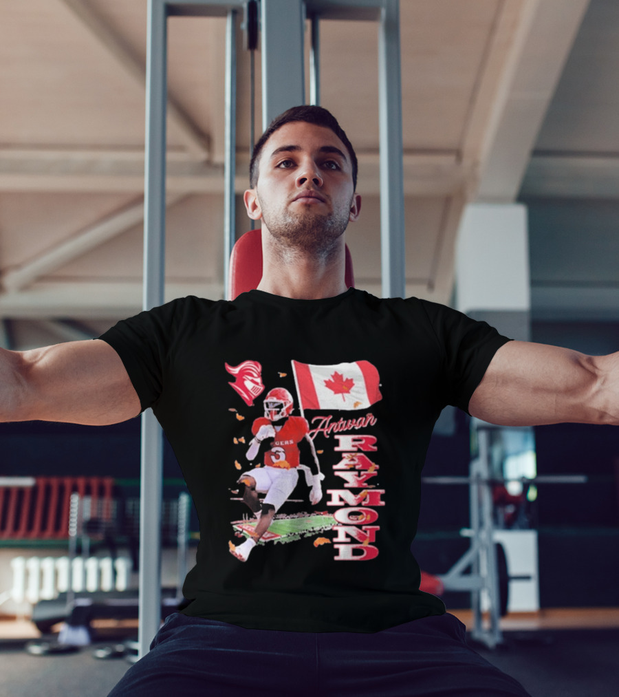Antwan Raymond Rutgers Scarlet Knights Canadian Flag Football T-Shirt