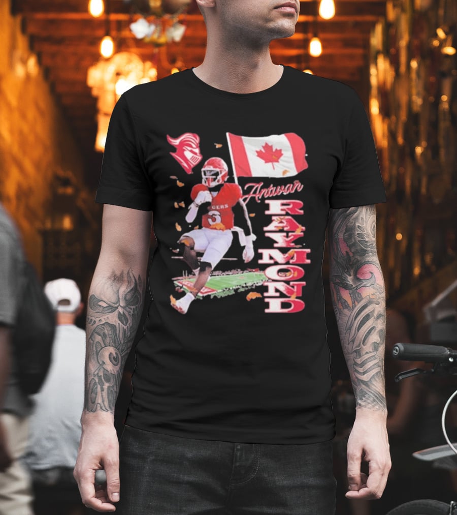 Antwan Raymond Rutgers Scarlet Knights Canadian Flag Football T-Shirt
