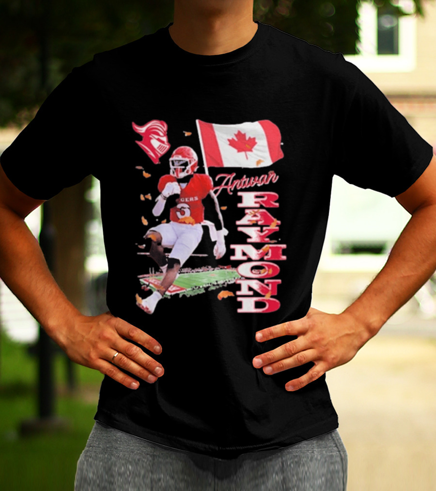 Antwan Raymond Rutgers Scarlet Knights Canadian Flag Football T-Shirt