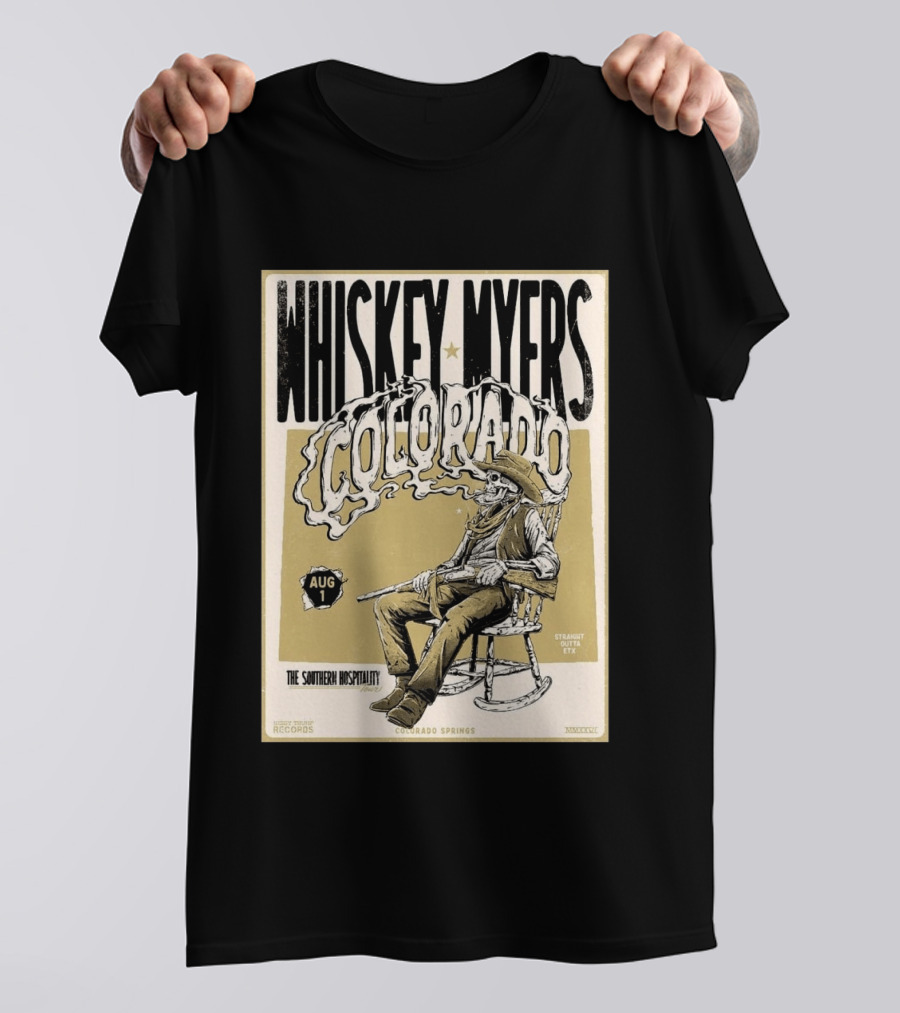 Whiskey Myers Colorado Springs Southern Hospitality Tour August 1 Ford Amphitheater 2026 T-Shirt