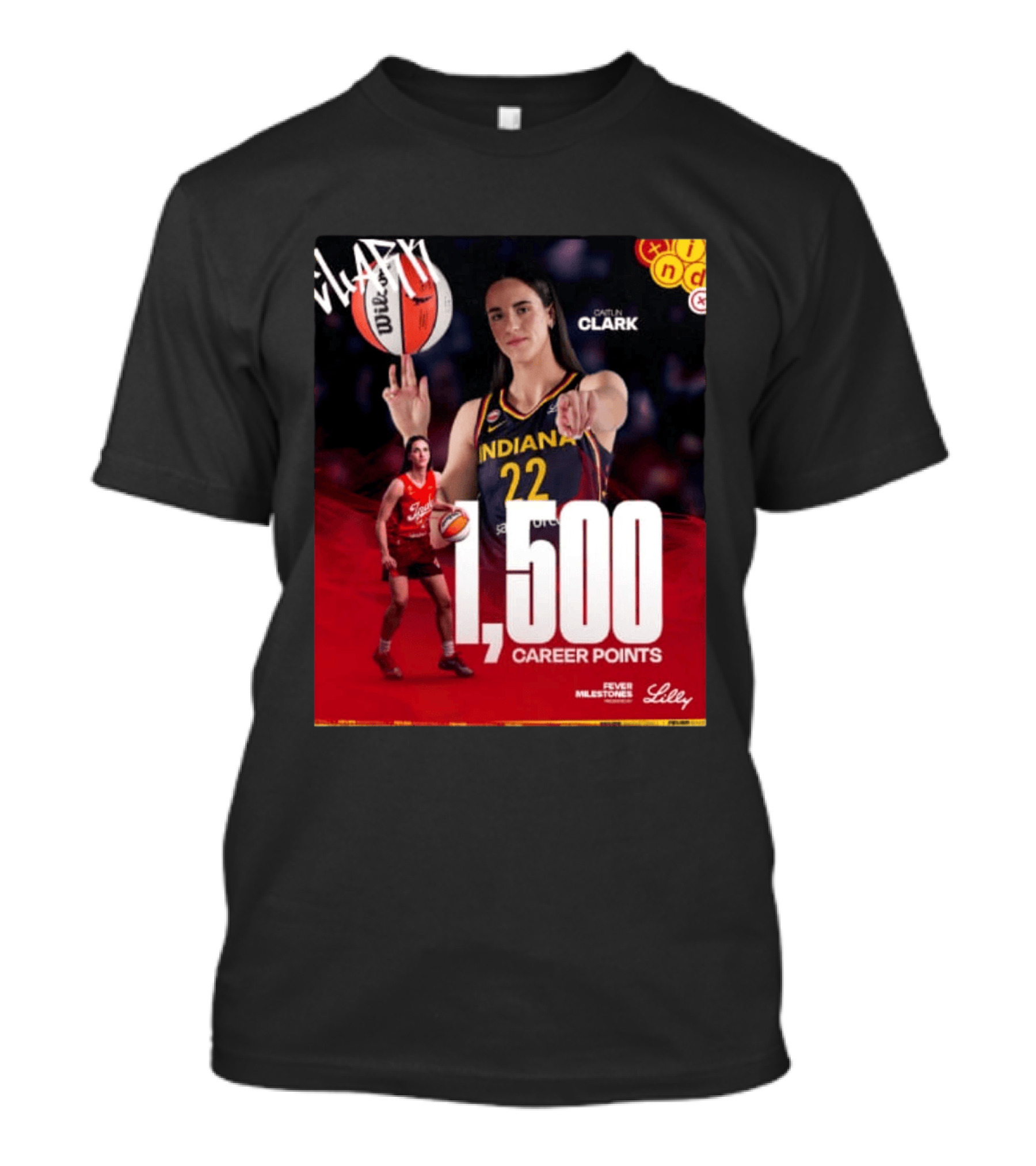 Caitlin Clark Indiana Fever 1500 Career Points Milestone Celebration WNBA Fever Milestones T-Shirt