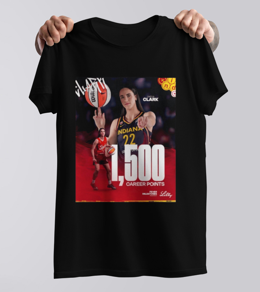 Caitlin Clark Indiana Fever 1500 Career Points Milestone Celebration WNBA Fever Milestones T-Shirt
