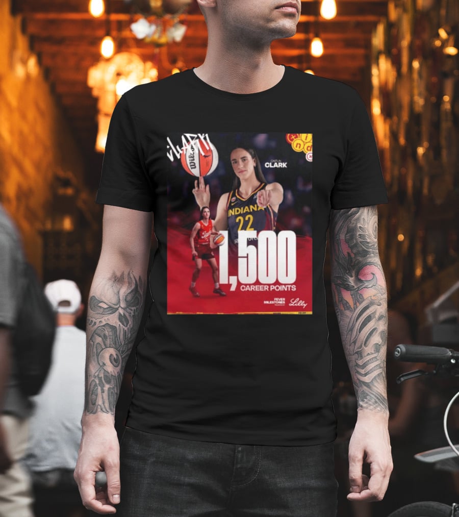 Caitlin Clark Indiana Fever 1500 Career Points Milestone Celebration WNBA Fever Milestones T-Shirt