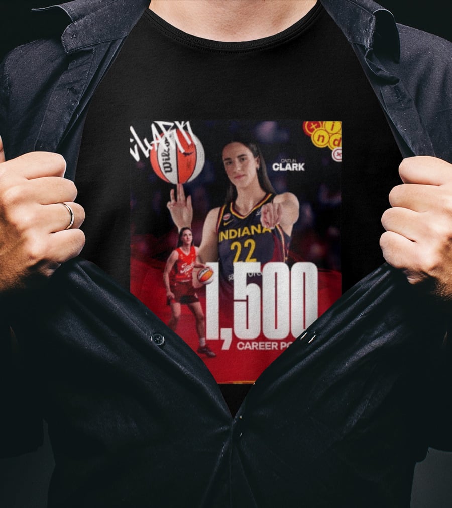 Caitlin Clark Indiana Fever 1500 Career Points Milestone Celebration WNBA Fever Milestones T-Shirt