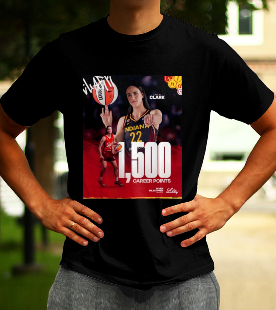Caitlin Clark Indiana Fever 1500 Career Points Milestone Celebration WNBA Fever Milestones T-Shirt