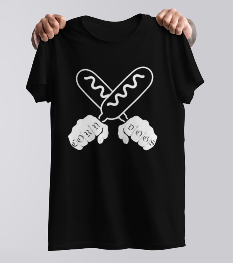 Corndog Knuckles Fun Novelty Design With Crossed Snacks And Fists T-Shirt