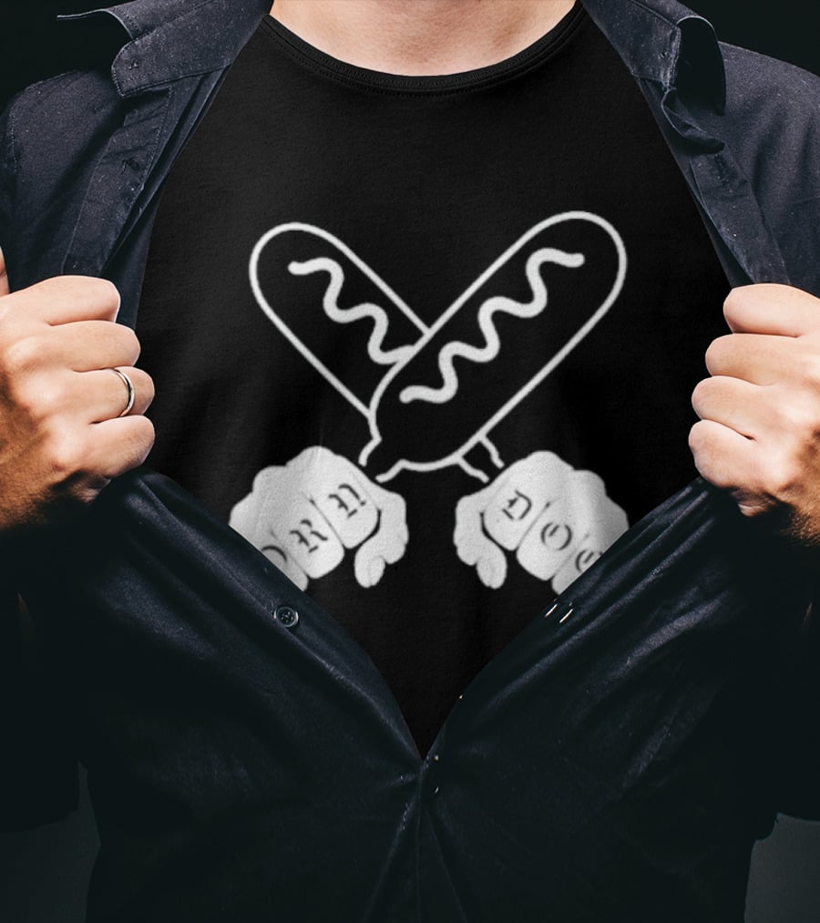 Corndog Knuckles Fun Novelty Design With Crossed Snacks And Fists T-Shirt