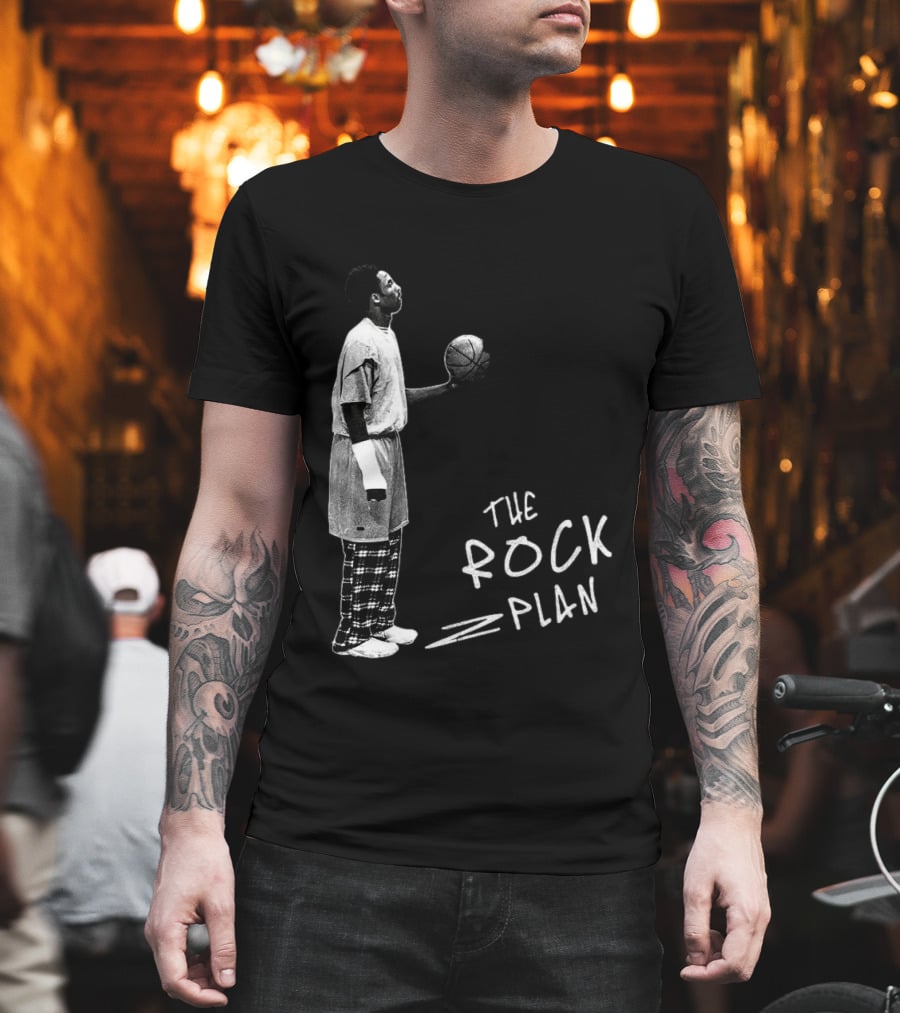 The Rock Plan Street Basketball Vintage Style Player Holding Ball T-Shirt