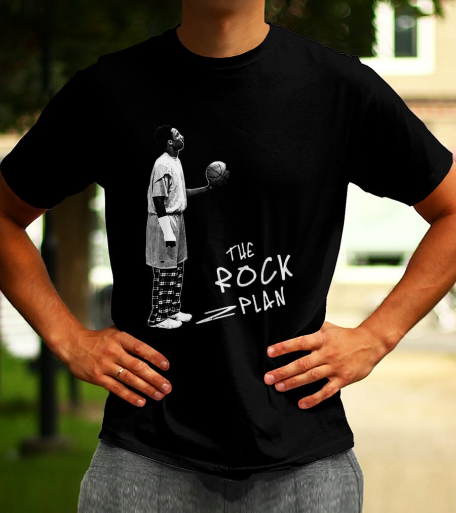 The Rock Plan Street Basketball Vintage Style Player Holding Ball T-Shirt