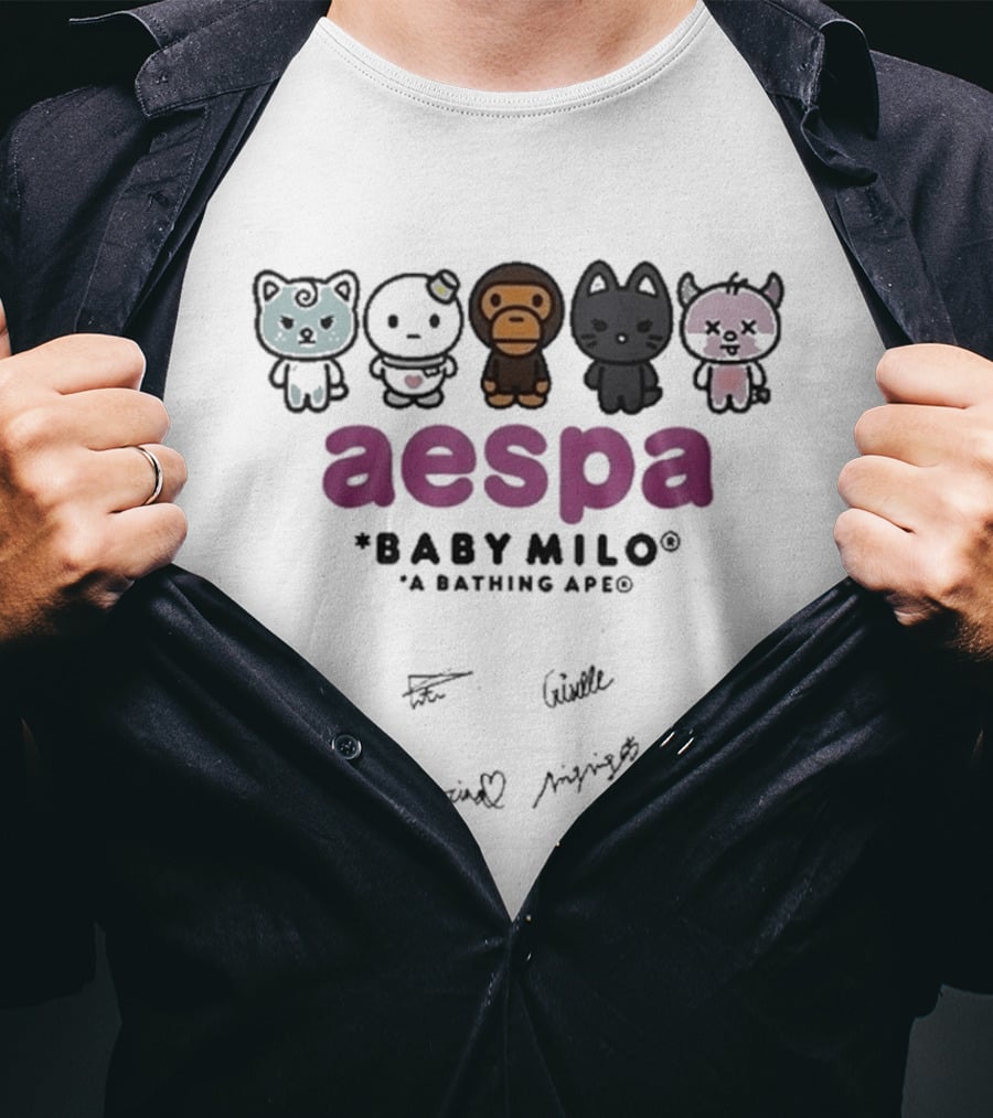 Aespa BABY MILO A Bathing Ape Signed 2026 Edition T-Shirt