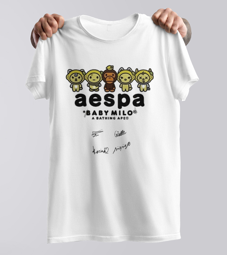 Aespa X Baby Milo A Bathing Ape 2026 Signed Collaboration T-Shirt