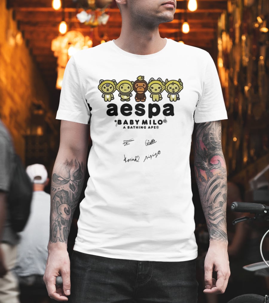 Aespa X Baby Milo A Bathing Ape 2026 Signed Collaboration T-Shirt