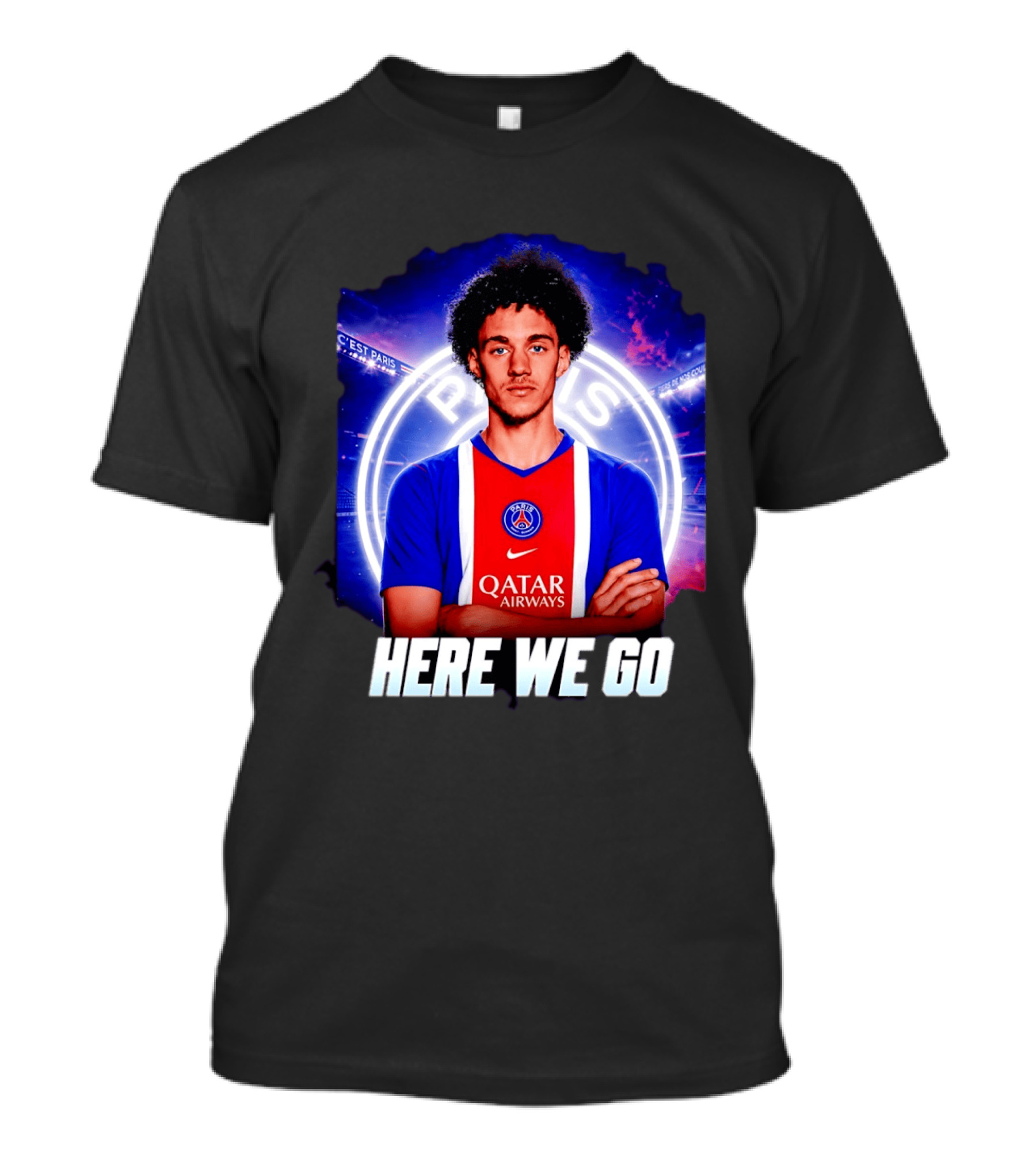 Maghnes Akliouche To Paris Saint Germain Here We Go T-Shirt