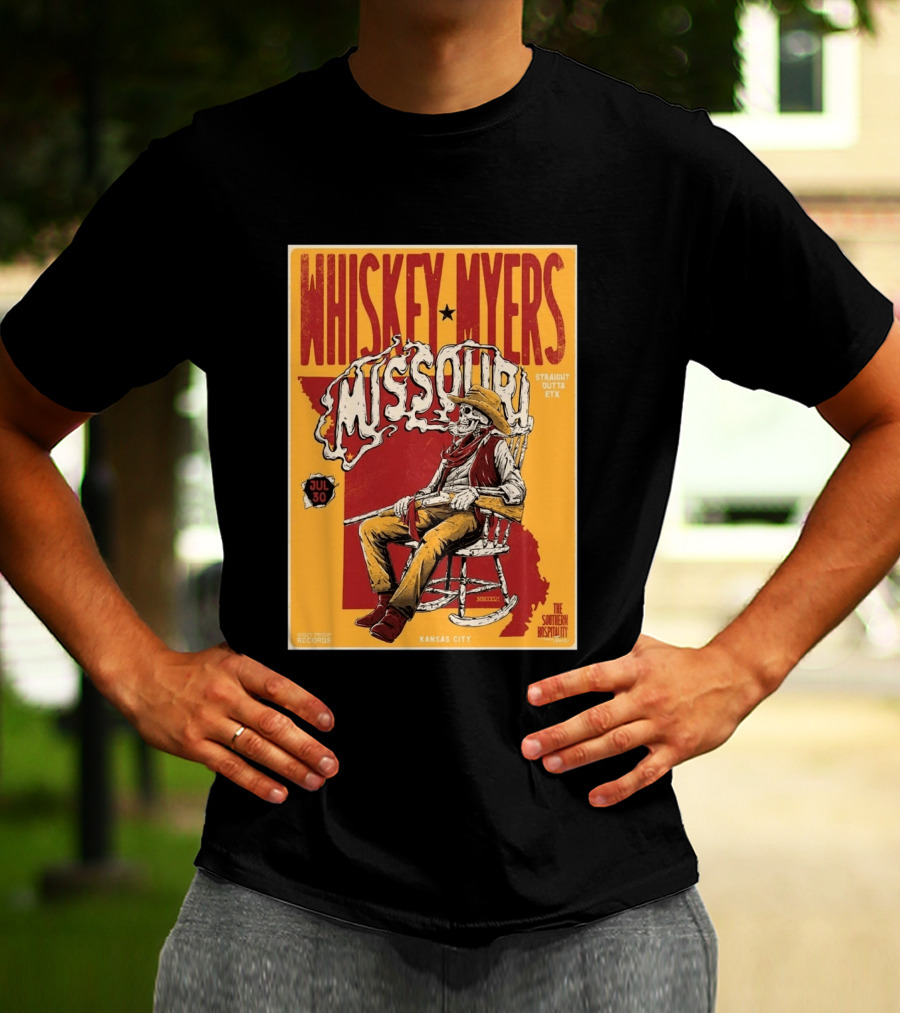 Whiskey Myers Missouri Tour 2026 Kansas City Morton Amphitheater July 30 Straight Outta ETX T-Shirt