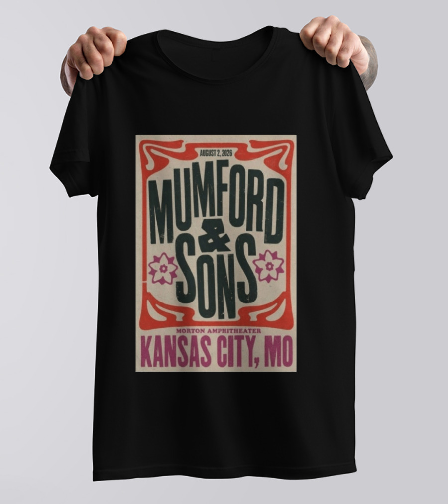 Mumford And Sons August 2 2026 Morton Amphitheater Kansas City MO T-Shirt