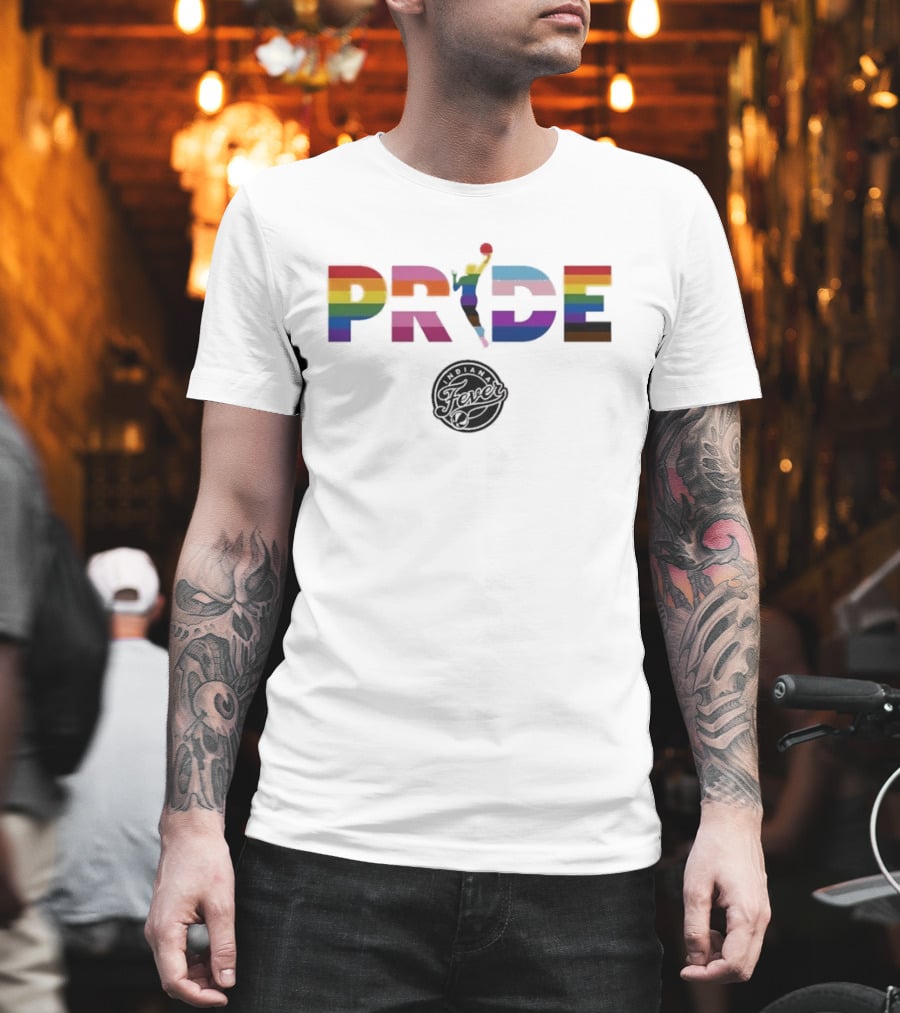 Indiana Fever WNBA Pride Rainbow Basketball Celebration T-Shirt