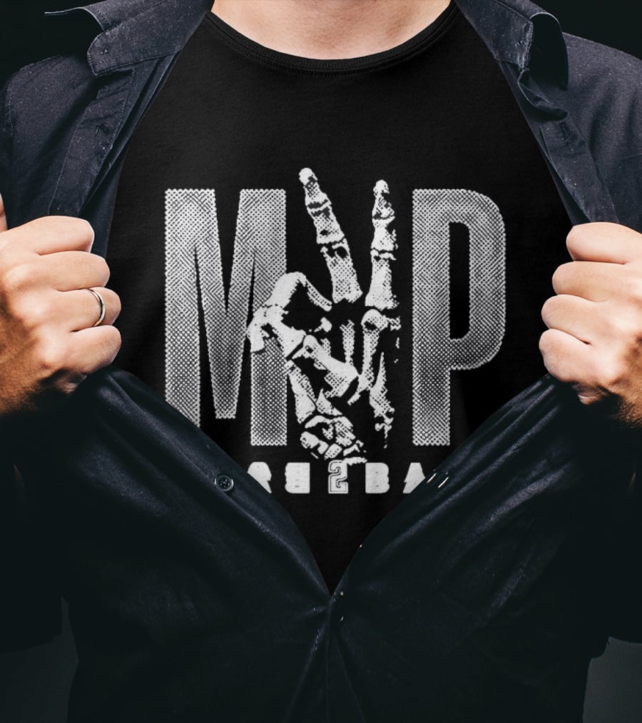 Shai Gilgeous Alexander MVP Back To Back 2025 2026 Oklahoma City Thunder NBA Skeleton Hand T-Shirt